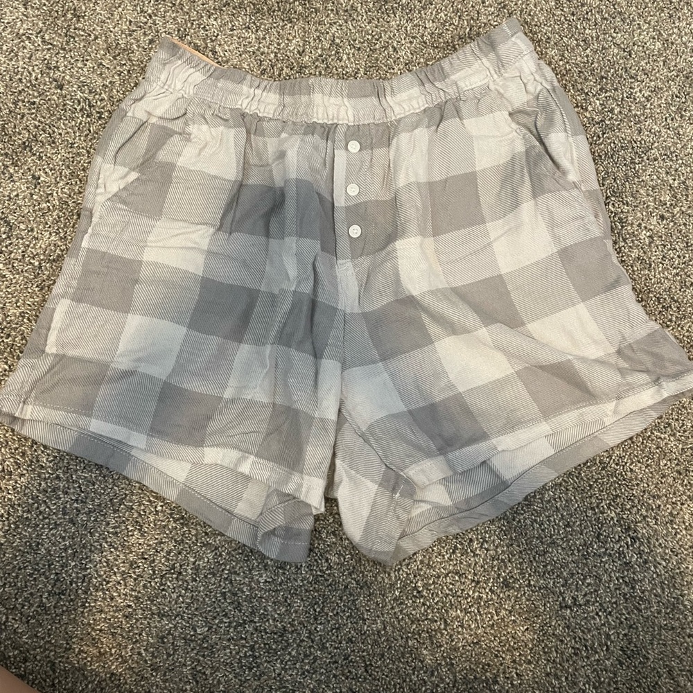 Aerie Boxer Shorts Grey Plaid 🩶🩷